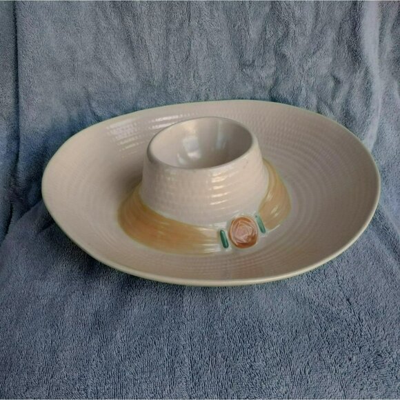Vintage Treasure Craft Chip Dip Dish, Sombrero Cowboy Hat USA Large Serving Bowl - Picture 1 of 6
